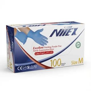 دستکش نیتریل برند NiTex سایز M - آبی